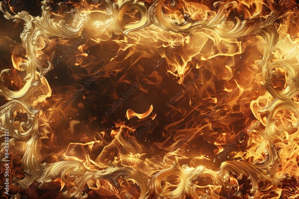 Leinwandbilder a fiery ring in the center of the frame, perfect for use as a background or element in your design