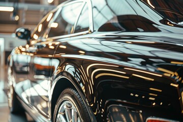 Obraz premium Luxurious Car Detailing Process - Polishing and Waxing for a High Shine Finish