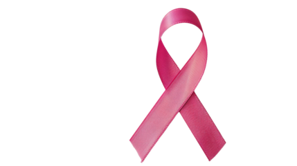 Pink awareness ribbon on a transparent background