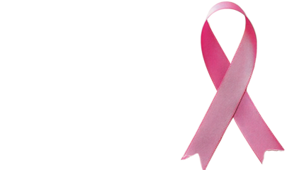 Pink awareness ribbon on a transparent background