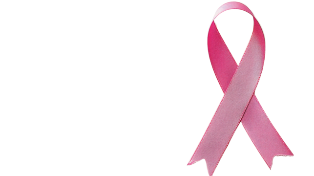 Pink awareness ribbon on a transparent background