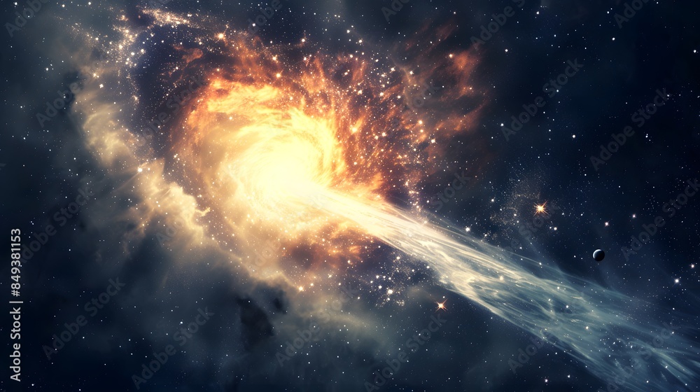 Aufkleber beautiful and epic colorful galaxy vortex photos made by ai generative