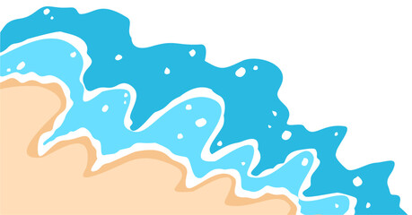 Summer sandy beach border illustration