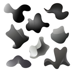 Organic abstract random shapes for a pattern or background design element. Simple lines, aesthetic lines, flowing shapes.