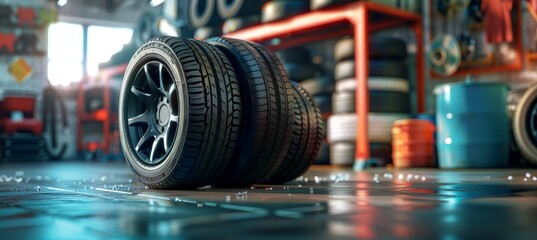 Tire Replacement Service Promotional Poster with Discounts and Special Offers, Ideal for Print and Digital Use