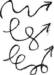 Hand Drawn Chalk Freehand Arrows Set