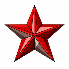 Obraz premium 3d-red-metal-star-5-rays-on-white-background (3)