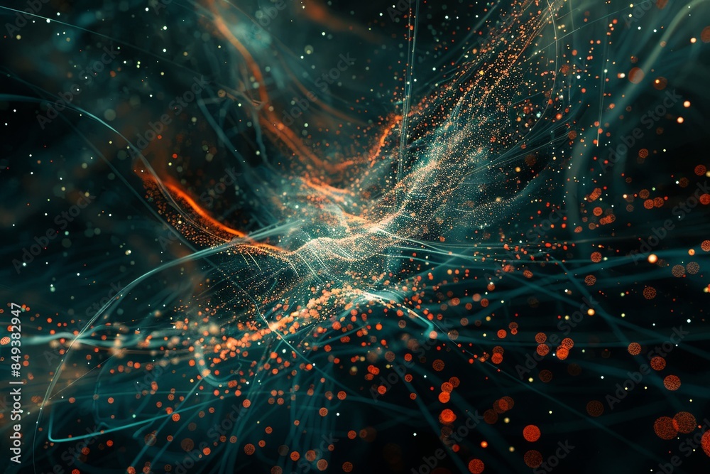 Leinwandbilder an abstract visualization of big data processing, featuring intricate streams of information, comple