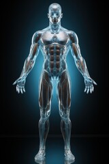 Futuristic robot prototype in the laboratory