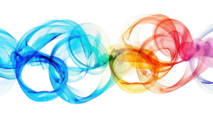 Colors of the Olympic Games on a transparent background
