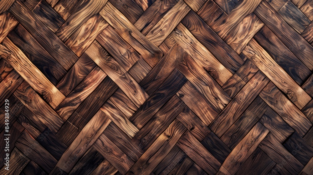 Poster Close-up shot of a wooden floor with intricate grain patterns and texture