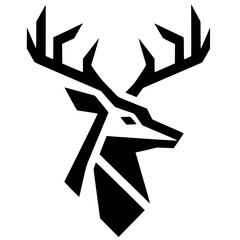 Geometric deer head silhouette