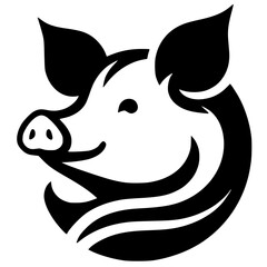 Pig head silhouette