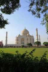 Fototapeta premium Taj Mahal - marble mausoleum in Agra, India, one of of the New 7 Wonders of the World.