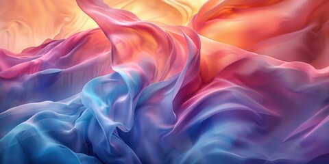 Obraz premium Dynamic abstract fabric waves in bold blue and pink tones, creating a visually striking texture.