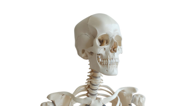 Human skeleton on a transparent background
