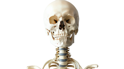 Human skeleton on a transparent background