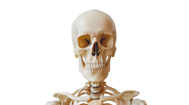 Human skeleton on a transparent background