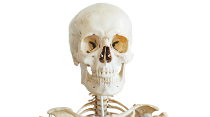 Human skeleton on a transparent background
