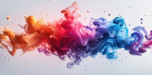 watercolor paint with transparency and vivid colors on a light background