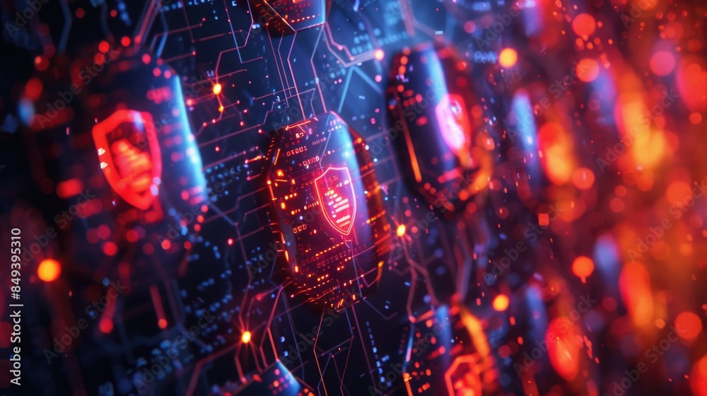 Poster A detailed image of a computer circuit board, suitable for use in technology and electronics contexts