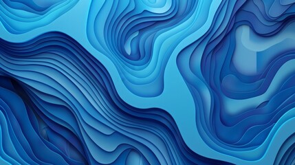 Obraz premium Design a blue background with abstract shapes resembling waves and ripples