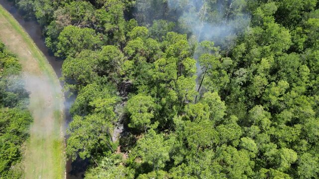 Large brush fire erupted early this afternoon at Charlie Wheeler Community Park in Poinciana, USA