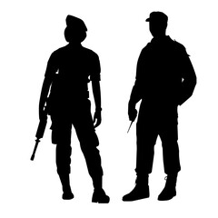 Police silhouette set illustration