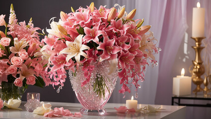  pink and white flowers 