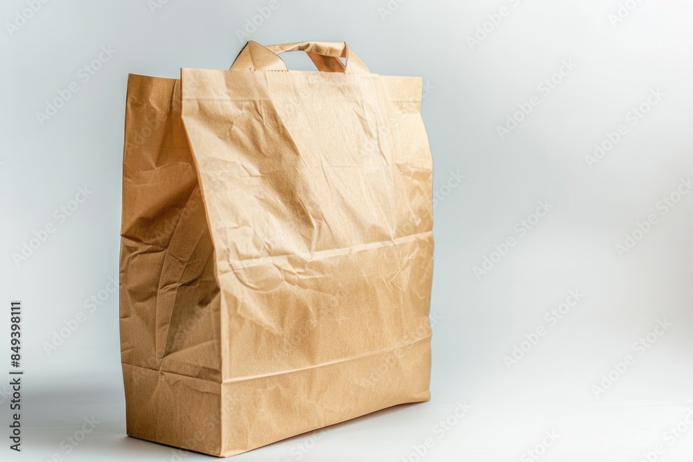 Poster A brown paper bag sitting on a table with no additional context