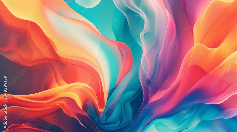 Poster design an abstract background using fluid, gradient colors to create a sense of depth and movement.