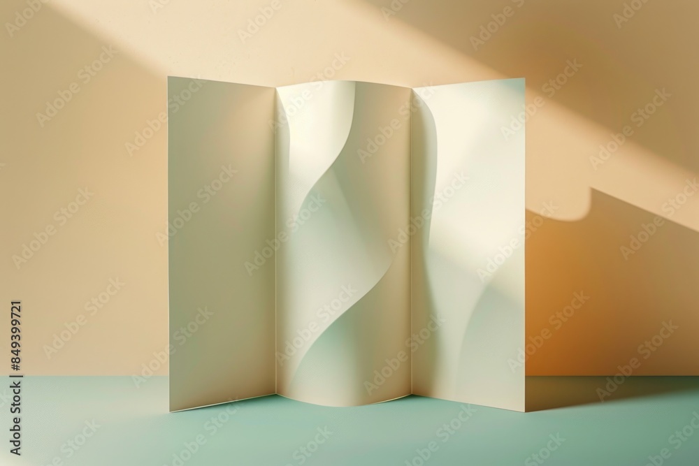 Poster A curved room divider with a unique design, suitable for dividing spaces or adding a decorative touch