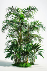 Obraz premium A tropical bush, mid shot, isolated on white background