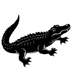 Fototapeta premium crocodile silhouette vector illustration Design on a white background