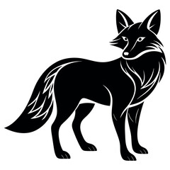 Obraz premium fox silhouette vector illustration Design on a white background