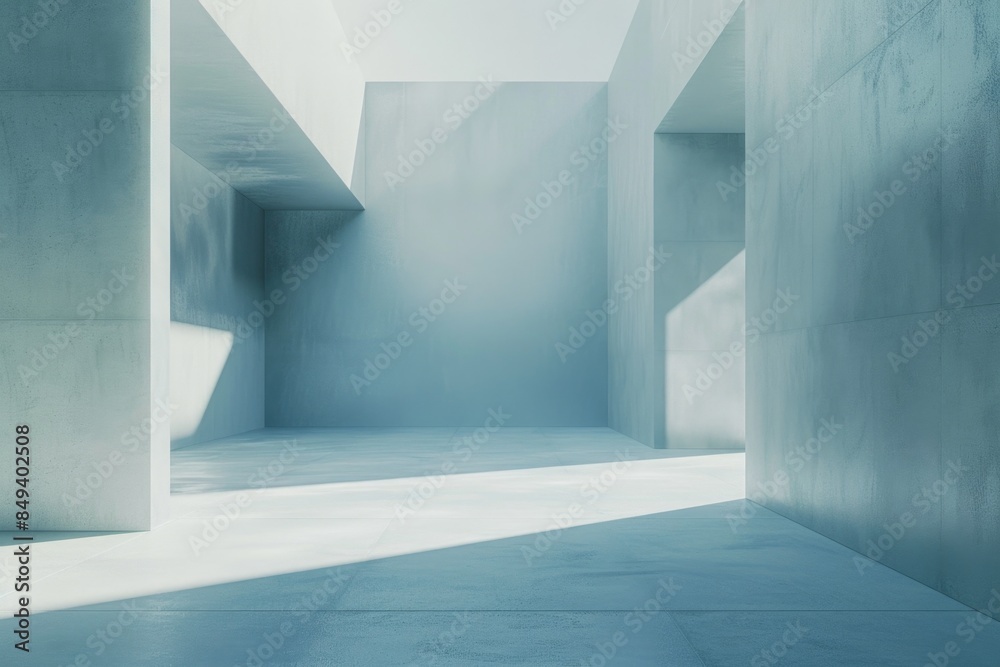 Poster an empty room with concrete walls and floor