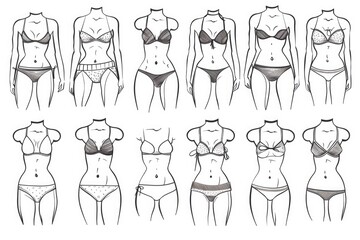 Various styles and colors of women's underwear, no people or faces visible
