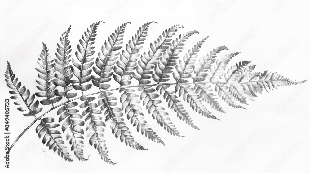 Poster a single fern leaf on a plain white background