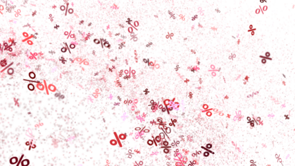 percent shopping digital in 3d. background