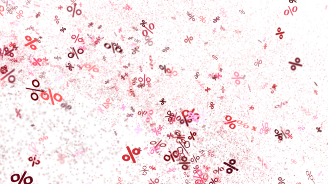 percent shopping digital in 3d. background