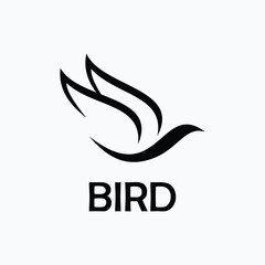 flying bird abstract flat icon design logo
