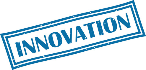 Innovation square grunge stamp, vector illustration