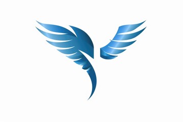 Obraz premium A blue bird logo on a white background, ideal for branding and corporate uses