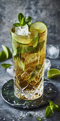 Fototapeta premium Mojito de Hortelã com Fatias Frescas de Limão