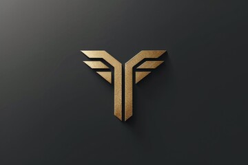 Fototapeta premium A single golden letter Y on a black background