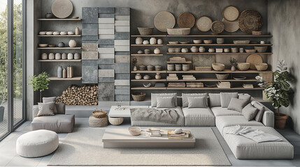 Modern Minimalist Living Room with Natural Decor Elements