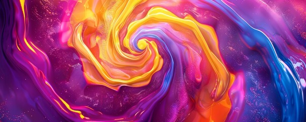 Psychedelic swirl pattern with vibrant colors and swirling lines, 4K hyperrealistic photo
