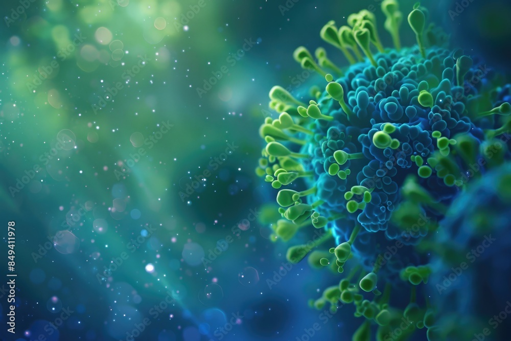 Poster A microscopic image of a corona cell's internal structure, suitable for educational or scientific use