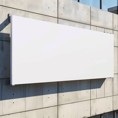 white blank poster with place for your logo or text on light illuminated wall background in abstract empty exhibition hall, mock up, copy space