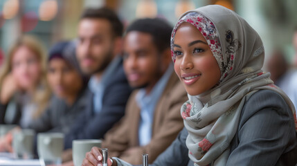 diverse professionals engaging in a brainstorming session.